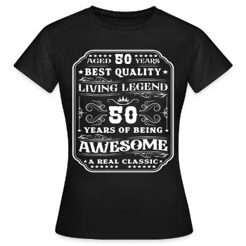 50 Geburtstag 50 Jahre Mann 50 jahre legende 50 - Frauen T-Shirt - Schwarz - Vorne - AI Model Female 172 dark (172cm)