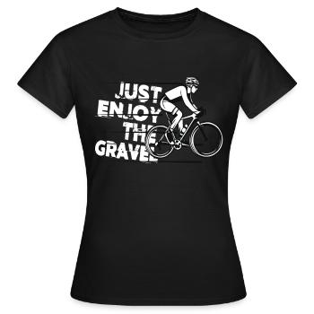 Just Enjoy The Gravel - Gravel Bike Gravel Ride - Women's T-Shirt - black - Front - AI Model Female 172 dark (172cm)