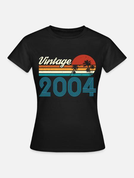 Vintage 2004 Vintage Birthday Retro Vintage - Women's T-Shirt - black