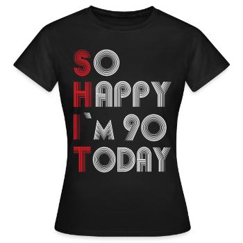 90 Geburtstag - Frauen T-Shirt - Schwarz - Vorne - AI Model Female 172 dark (172cm)