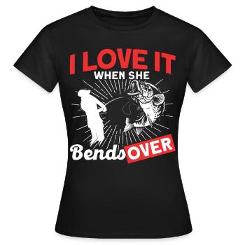 I Love It When She bends Over - Women's T-Shirt - black - Front - AI Model Female 172 dark (172cm)