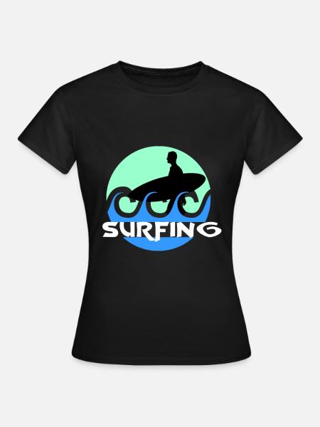 Surfing - Frauen T-Shirt - Schwarz