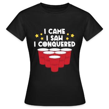 Je suis venu J’ai vu que j’ai vaincu - T-shirt Femme - noir - Devant - AI Model Female 172 dark (172cm)