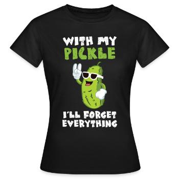 Avec mon cornichon malade oublier tout - T-shirt Femme - noir - Devant - AI Model Female 172 dark (172cm)