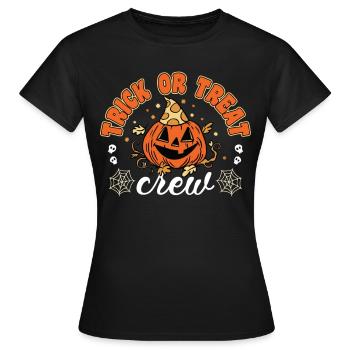 Trick Or Treat Crew Pumpkin - T-shirt Femme - noir - Devant - AI Model Female 172 dark (172cm)