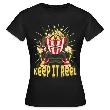 Cinéma Cinéma Film Popcorn Films - T-shirt Femme - noir - Devant - AI Model Female 172 dark (172cm)