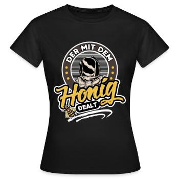 Qui s’occupe du miel - T-shirt Femme - noir - Devant - AI Model Female 172 dark (172cm)