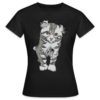 Cat lady - Women's T-Shirt - black - Front - AI Model Female 172 dark (172cm)