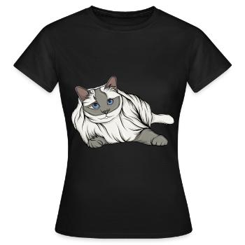 Cat lady - Women's T-Shirt - black - Front - AI Model Female 172 dark (172cm)