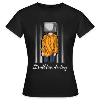 C’est tout mensonge chéri - T-shirt Femme - noir - Devant - AI Model Female 172 dark (172cm)