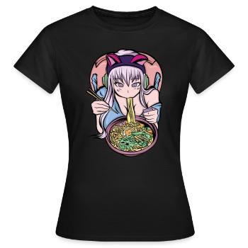 Anime Anime Manga Anime Fille - T-shirt Femme - noir - Devant - AI Model Female 172 dark (172cm)
