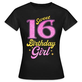 Fille du 16e anniversaire - T-shirt Femme - noir - Devant - AI Model Female 172 dark (172cm)