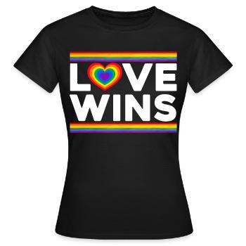 Love Wins - Women's T-Shirt - black - Front - AI Model Female 172 dark (172cm)
