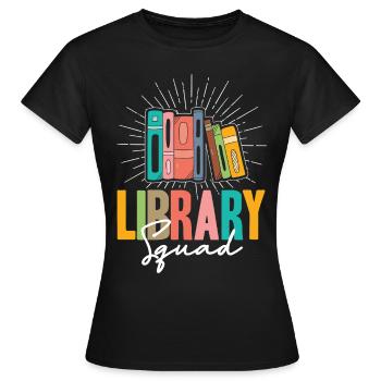 Library Squad - Women's T-Shirt - black - Front - AI Model Female 172 dark (172cm)