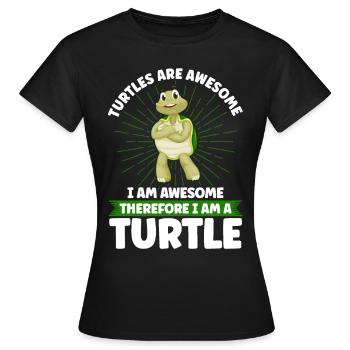 Les tortues sont géniales Je suis génial - T-shirt Femme - noir - Devant - AI Model Female 172 dark (172cm)