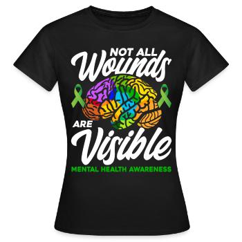 Toutes les plaies ne sont pas visibles - T-shirt Femme - noir - Devant - AI Model Female 172 dark (172cm)