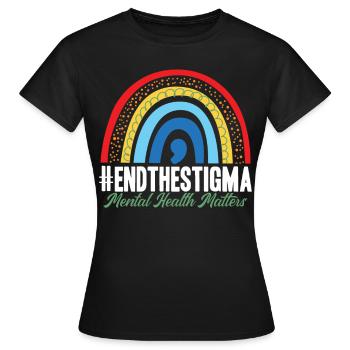 End The Stigma - Women's T-Shirt - black - Front - AI Model Female 172 dark (172cm)