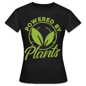 Powered By Plants - Women's T-Shirt - black - Front - AI Model Female 172 dark (172cm)