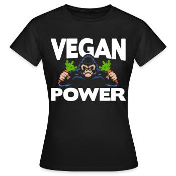 Puissance végétalienne - T-shirt Femme - noir - Devant - AI Model Female 172 dark (172cm)