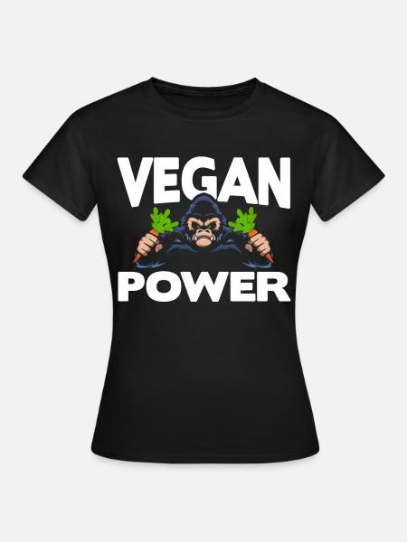 Vegan Power - Frauen T-Shirt - Schwarz