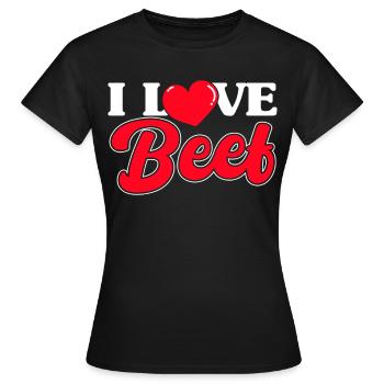 J’adore le bœuf - T-shirt Femme - noir - Devant - AI Model Female 172 dark (172cm)