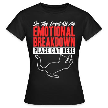 En cas de dépression émotionnelle Chat - T-shirt Femme - noir - Devant - AI Model Female 172 dark (172cm)