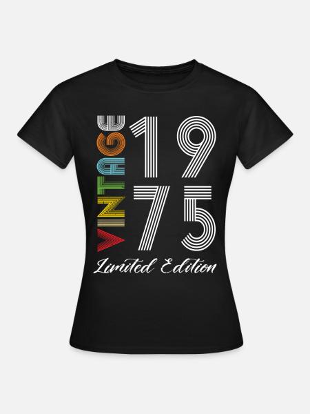 Vintage 1975 Vintage Verjaardag Retro Vintage - Vrouwen T-shirt - zwart