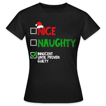 Nice Naughty Innocent jusqu’à preuve du contraire - T-shirt Femme - noir - Devant - AI Model Female 172 dark (172cm)