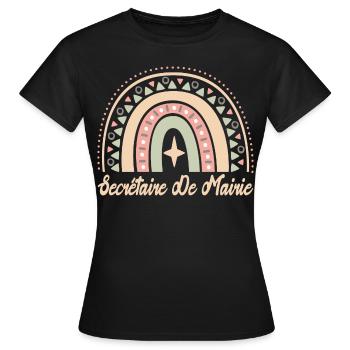 Cadeau Secrétaire De Mairie. secrétaire de mairie. - T-shirt Femme - noir - Devant - AI Model Female 172 dark (172cm)