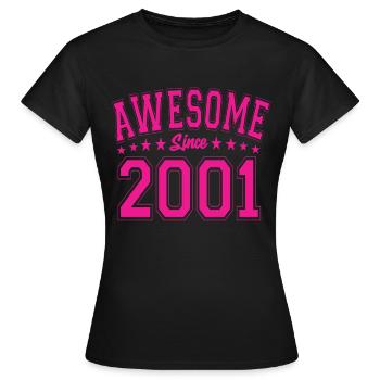 Awesome Since 2001 Geburtstag 2001 Vintage 2001 - Frauen T-Shirt - Schwarz - Vorne - AI Model Female 172 dark (172cm)