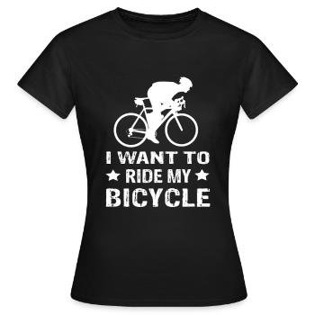 Vélo de route Je veux faire du vélo - T-shirt Femme - noir - Devant - AI Model Female 172 dark (172cm)