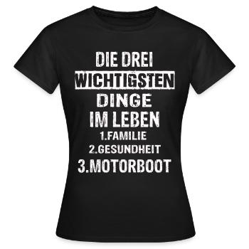 Motorboot - Frauen T-Shirt - Schwarz - Vorne - AI Model Female 172 dark (172cm)