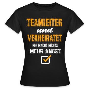 Teamleiter und Verheiratet - Frauen T-Shirt - Schwarz - Vorne - AI Model Female 172 dark (172cm)