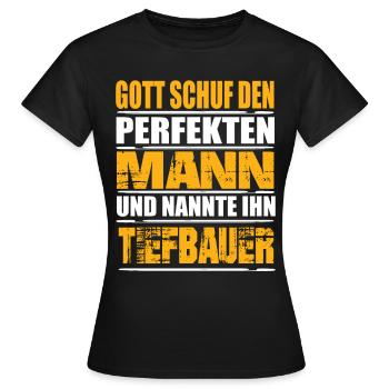 Tiefbauer - Frauen T-Shirt - Schwarz - Vorne - AI Model Female 172 dark (172cm)