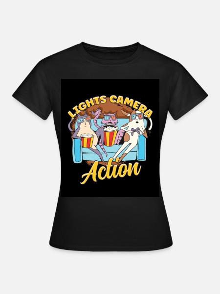 Ligts Camera Action - Frauen T-Shirt - Schwarz