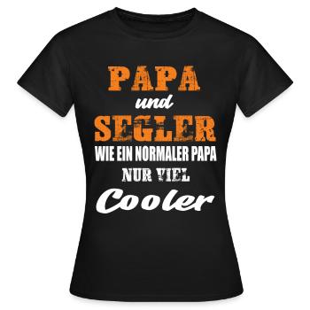Papa und Segler Segeln Regatta Segeln Segelboot - Frauen T-Shirt - Schwarz - Vorne - AI Model Female 172 dark (172cm)