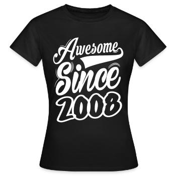 Génial depuis 2008 - T-shirt Femme - noir - Devant - AI Model Female 172 dark (172cm)