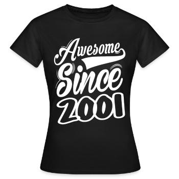 Génial depuis 2001 - T-shirt Femme - noir - Devant - AI Model Female 172 dark (172cm)