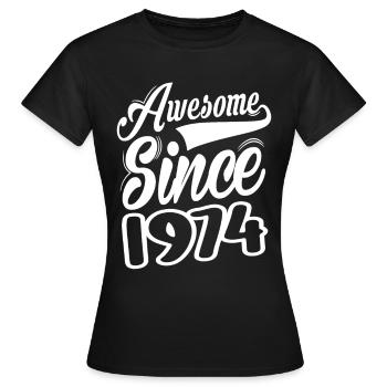 Génial depuis 1974 - T-shirt Femme - noir - Devant - AI Model Female 172 dark (172cm)