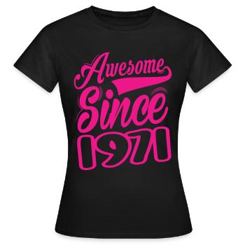 Génial depuis 1971 - T-shirt Femme - noir - Devant - AI Model Female 172 dark (172cm)