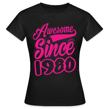 Génial depuis 1980 - T-shirt Femme - noir - Devant - AI Model Female 172 dark (172cm)