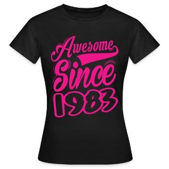 Awesome Since 1983 - Women's T-Shirt - black - Front - AI Model Female 172 dark (172cm)