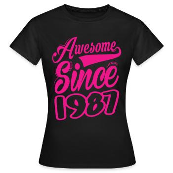 Génial depuis 1987 - T-shirt Femme - noir - Devant - AI Model Female 172 dark (172cm)