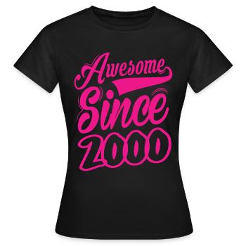 Awesome Since 2000 - Frauen T-Shirt - Schwarz - Vorne - AI Model Female 172 dark (172cm)