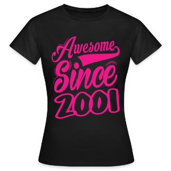 Awesome Since 2001 - Frauen T-Shirt - Schwarz - Vorne - AI Model Female 172 dark (172cm)