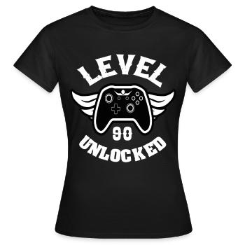 Level 90 Unlocked 90 Geburtstag - Frauen T-Shirt - Schwarz - Vorne - AI Model Female 172 dark (172cm)