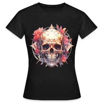 Crânes Crâne Crâne Crâne Fleurs - T-shirt Femme - noir - Devant - AI Model Female 172 dark (172cm)
