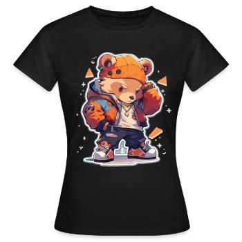 Bär Bären Bären Baby Bär Hip Hop - Frauen T-Shirt - Schwarz - Vorne - AI Model Female 172 dark (172cm)