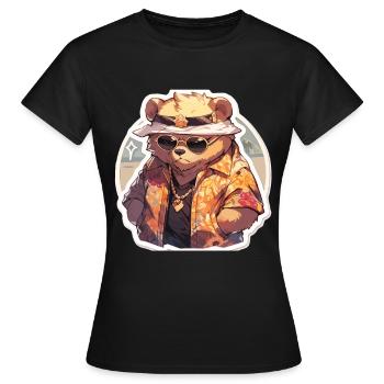 Bär Bären Dicker Bär Bären Papa - Frauen T-Shirt - Schwarz - Vorne - AI Model Female 172 dark (172cm)