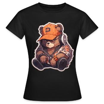 Bear Bears Hipster Bear Bears Brown Bear - Women's T-Shirt - black - Front - AI Model Female 172 dark (172cm)